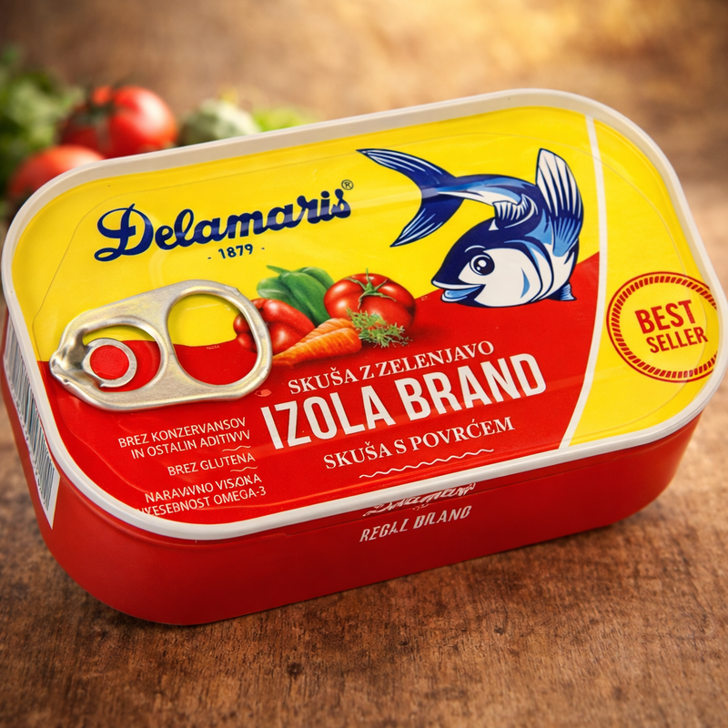 Delamaris Izola Mackerel Salad with 7 Vegetables in Tomato Sauce 125 g