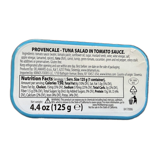 Delamaris Provencale Tuna Salad in Tomato Sauce, Slovenian 125g (4.4oz) | HE gallery 3838929610102 #2