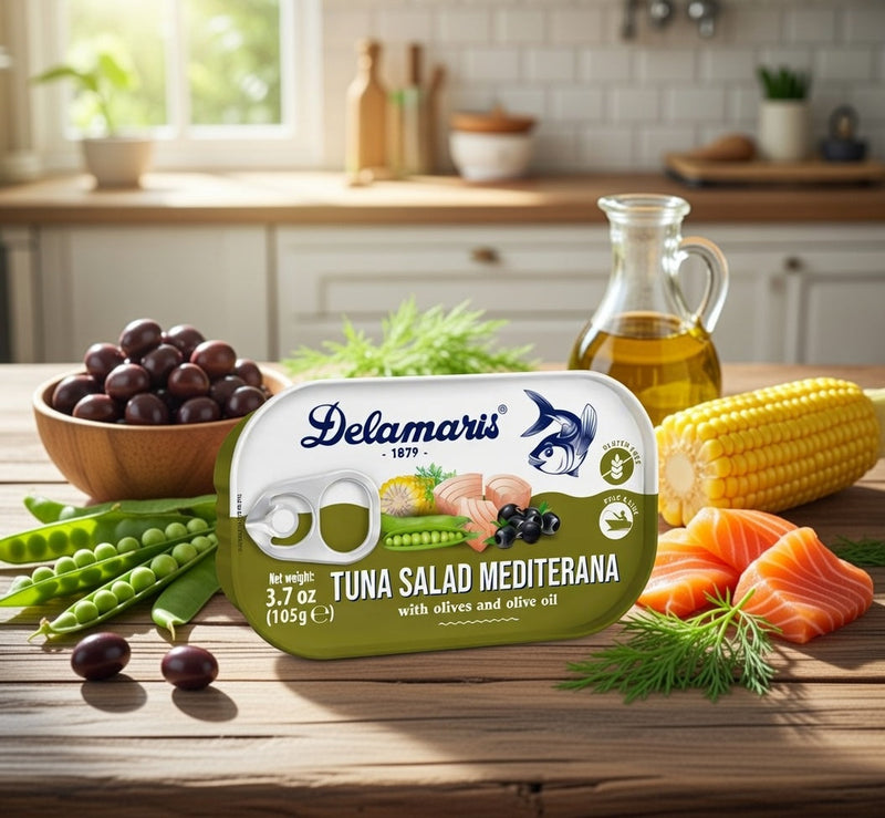 Delamaris Tuna Salad Mediterana with Olives & Olive Oil 105 g