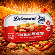 Delamaris Mexicana Tuna Salad with Beans, Corn & Peppers 125 g — authentic pantry from Slovenia | Hamilton Euromarket
