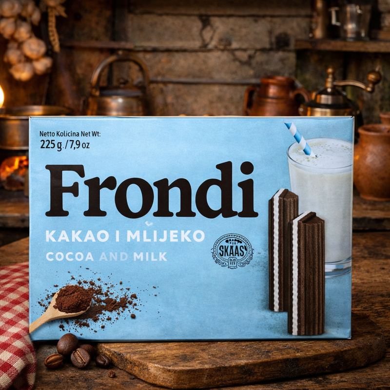 Kras Kraš Frondi Cocoa & Milk Wafers 225 g