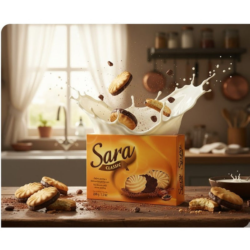 Kras Sara Classic Chocolate-Coated Tea Biscuits 220 g