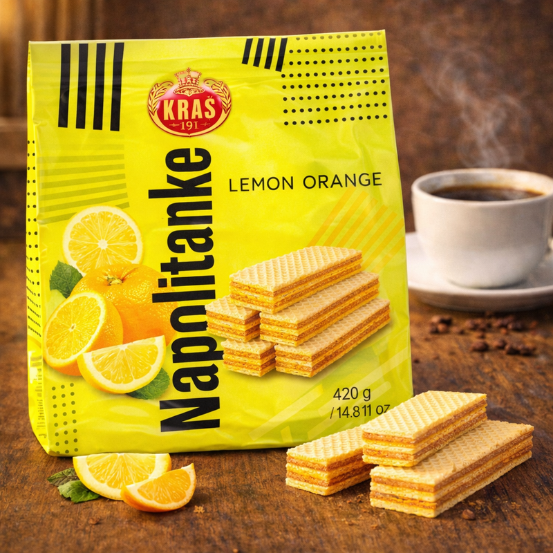 Kras Kraš Napolitanke Lemon Orange 420 g