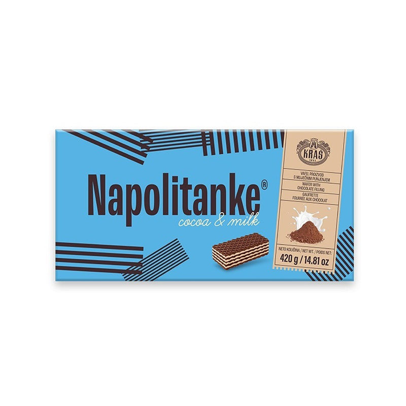Kraš Napolitanke Cocoa & Milk Cream Wafers, Croatian 420g (14.8oz) | HE gallery 3850102519125 #2