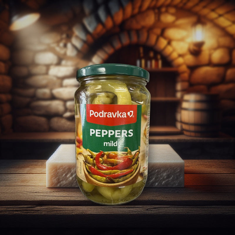 Podravka Mild Peppers 600g — authentic pantry from North Macedonia | Hamilton Euromarket
