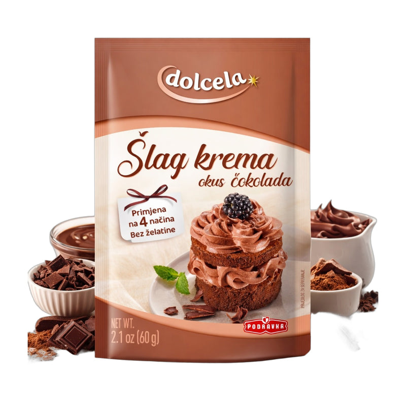 Podravka Dolcela Slag Krema Chocolate Whipped Topping Powder 60 g | Hamilton Euromarket