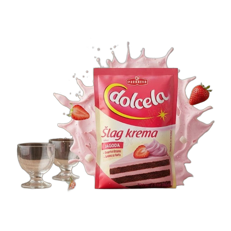 Podravka Dolcela Slag Krema Strawberry Whipped Topping Powder 66 g | Hamilton Euromarket