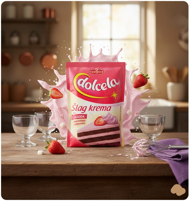 Podravka Dolcela Slag Krema Strawberry Whipped Topping Powder 66 g