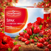 Podravka Rosehip Tea 20 Bags 40 g — authentic beverage from Croatia | Hamilton Euromarket