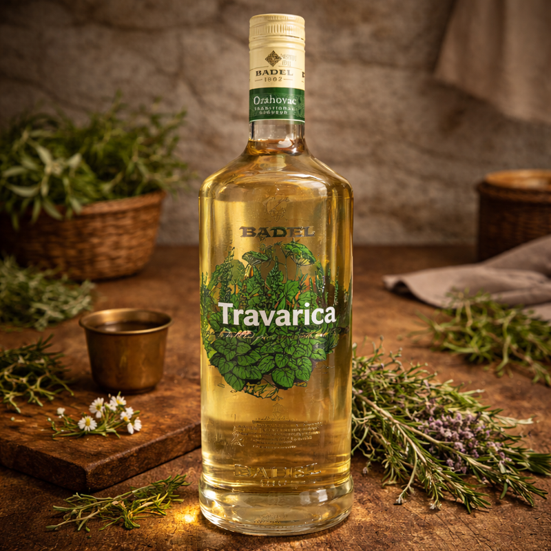 Badel Travarica Herbal Brandy 1 L 37% ABV