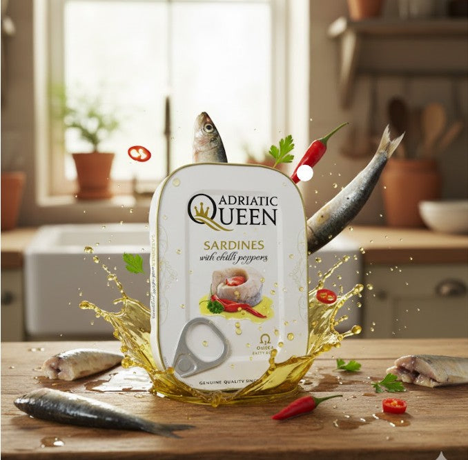 Adriatic Queen Sardines in Vegetable Oil with Hot Chilly Pepper 105 g