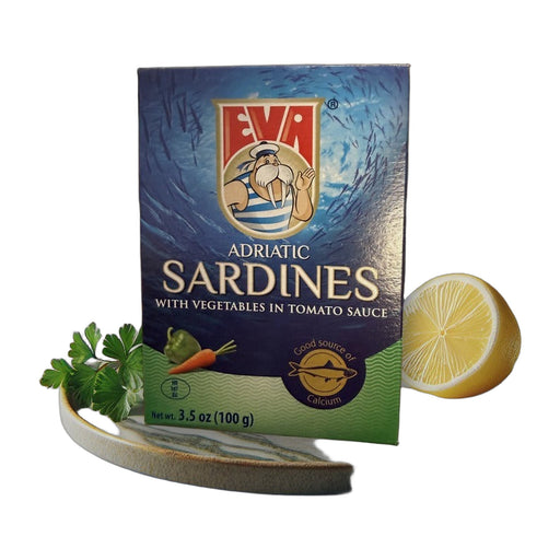 Eva Adriatic Sardines With Vegetables In Tomato Sauce 100 g | Hamilton Euromarket