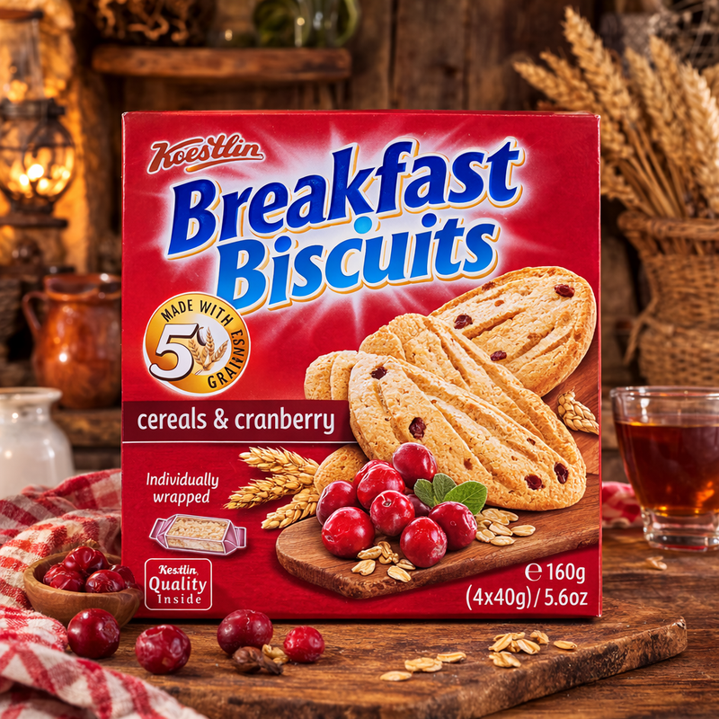 Koestlin Breakfast Biscuits Cereals & Cranberry 160 g