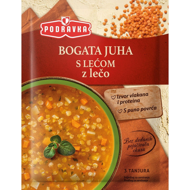 Podravka Bogata Juha Hearty Vegetable Soup with Lentil Mix 75g (2.6oz) | HE gallery 3856020247409 #3