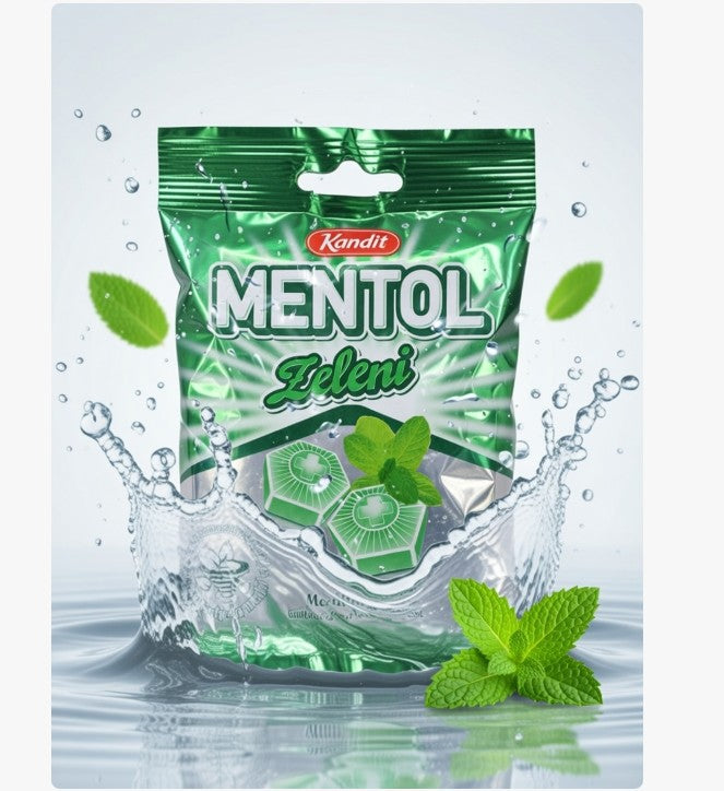 Kandit Mentol Zeleni Hard Menthol Candy 100 g