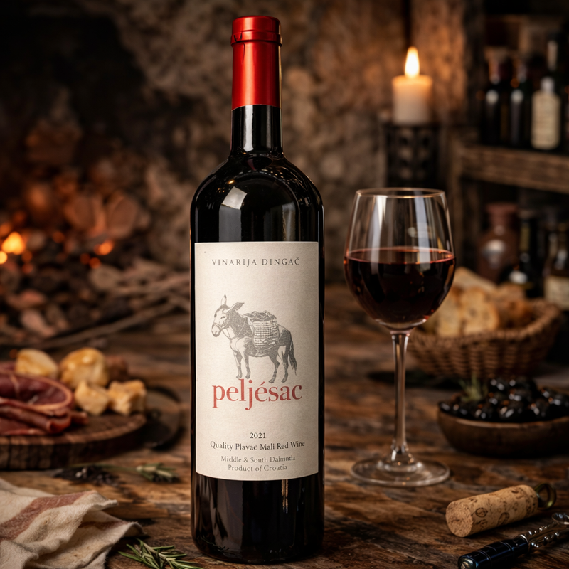Dingač Pelješac Plavac Mali Semi-Dry Red Wine 750 mL