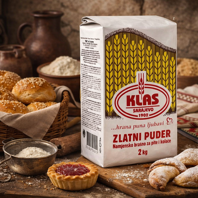 Klas Zlatni Puder Type 400 Wheat Flour 1000 g