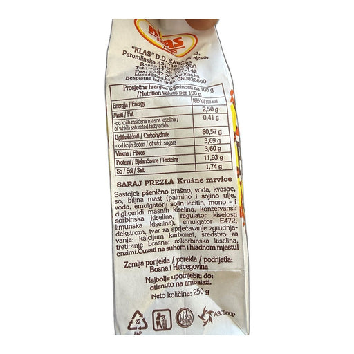 Klas Saraj Prezla Bread Crumbs, Bosnian Style 250g (8.8oz) | HE gallery 3870004001030 #2