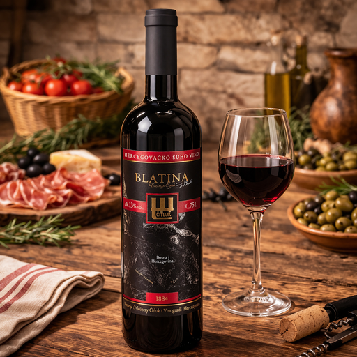 Čitluk Blatina Dry Red Wine 750 mL — authentic alcohol from Bosnia and Herzegovina | Hamilton Euromarket