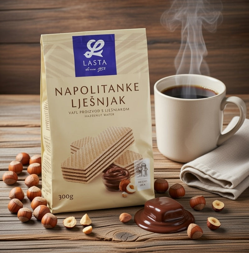 Lasta Hazelnut Cream Filled Wafers 300 g