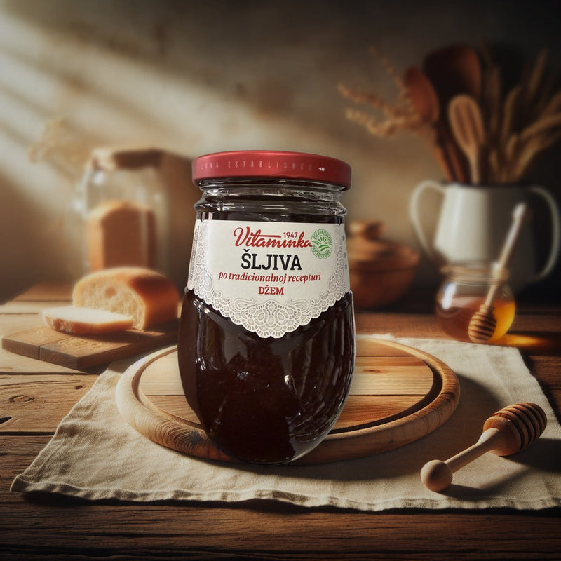 Vitaminka Plum Jam Traditional Recipe 690g — authentic pantry from Bosnia and Herzegovina | Hamilton Euromarket