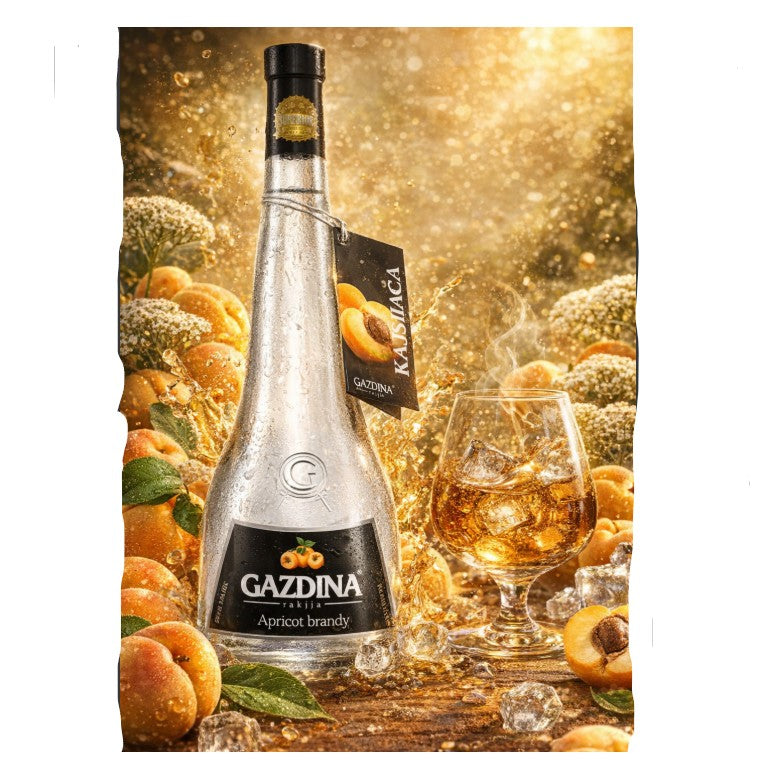 Gazdina Rakija Apricot Brandy 750 ml (40% ABV)
