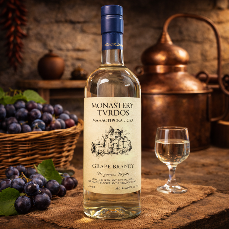 Monastery Tvrdos Grape Brandy 750 mL