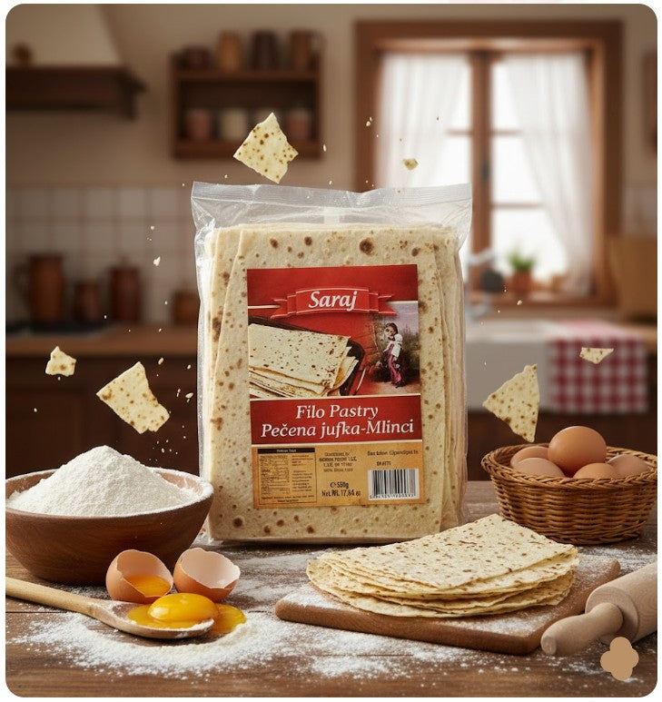 Saraj Fillo Pastry Jufka 500 g — authentic frozen from Bosnia and Herzegovina | Hamilton Euromarket