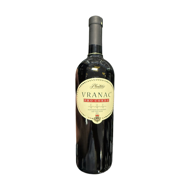 Plantaže Vranac Pro Corde 2021 750 ml 14% ABV | Hamilton Euromarket