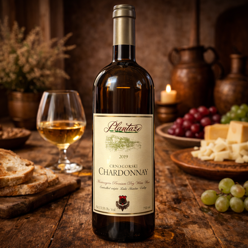 Plantaže Crnogorski Chardonnay 2019 750 ml 13.5% ABV — authentic alcohol from Montenegro | Hamilton Euromarket