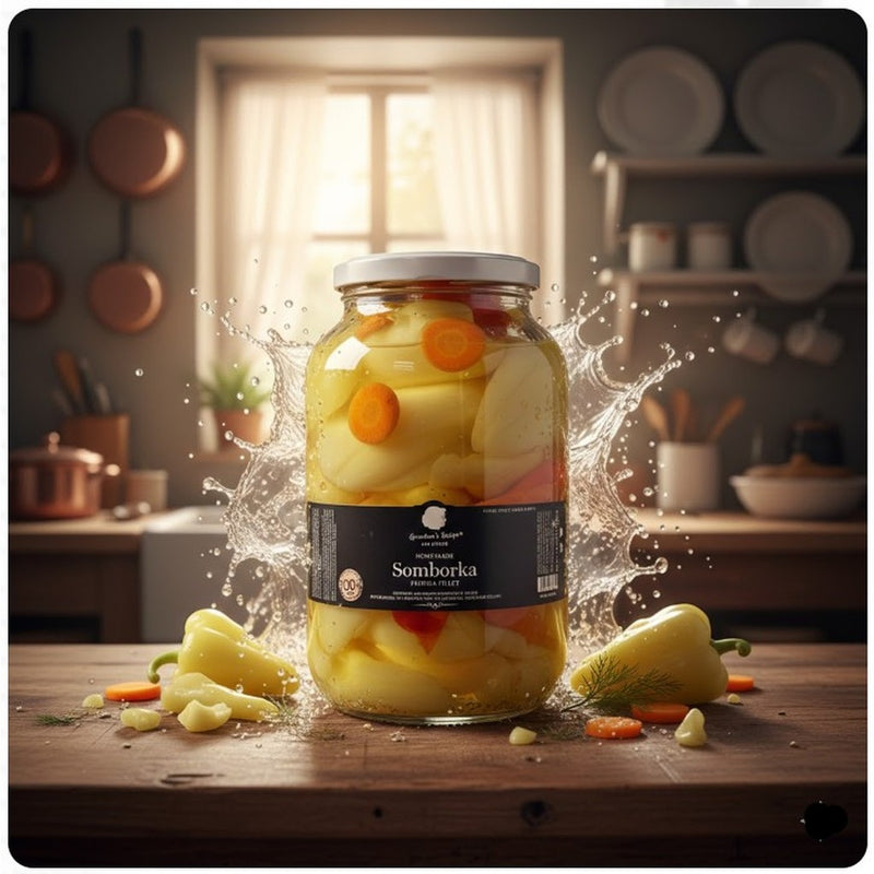 ASK Grandma's Recipe Somborka Hot Peppers Without Stems 2500 g