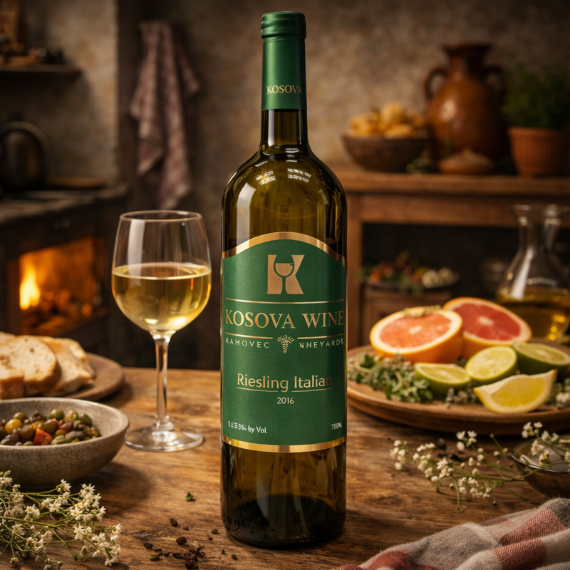 Kosova Wine Riesling Italian 2016 Wine 750 mL — authentic alcohol from Kosovo | Hamilton Euromarket