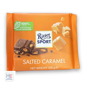 Ritter Sport Salted Caramel Milk Chocolate Bar 100g (3.5oz)