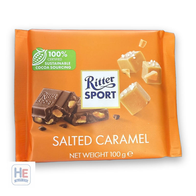 Ritter Sport Salted Caramel Milk Chocolate Bar 100g (3.5oz)