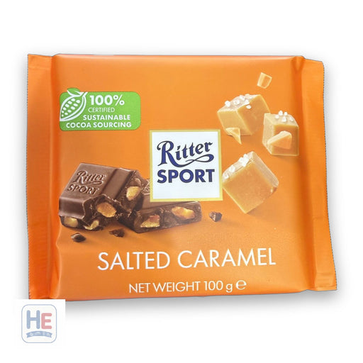 Ritter Sport Salted Caramel Milk Chocolate Bar 100g (3.5oz)