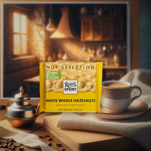 Ritter Sport Ritter White Whole Hazelnut Chocolate 100 g — authentic snack from Austria | Hamilton Euromarket
