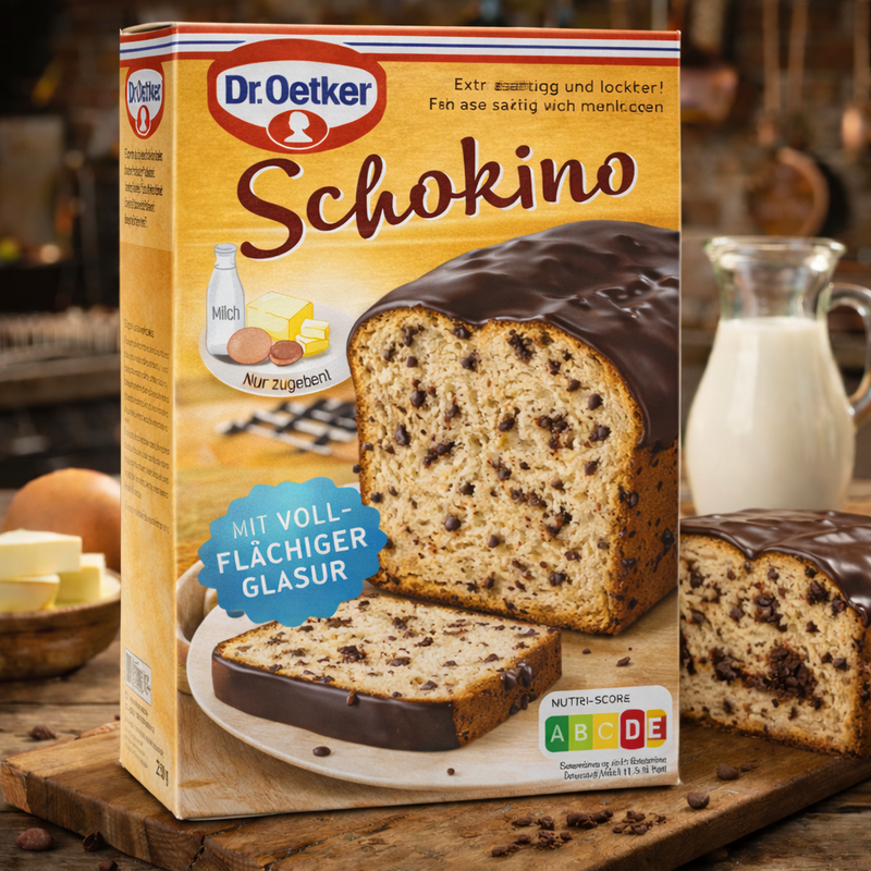 Dr. Oetker Schokino with Chocolate Flakes and Cocoa Glaze Cake Baking Mix 495 g