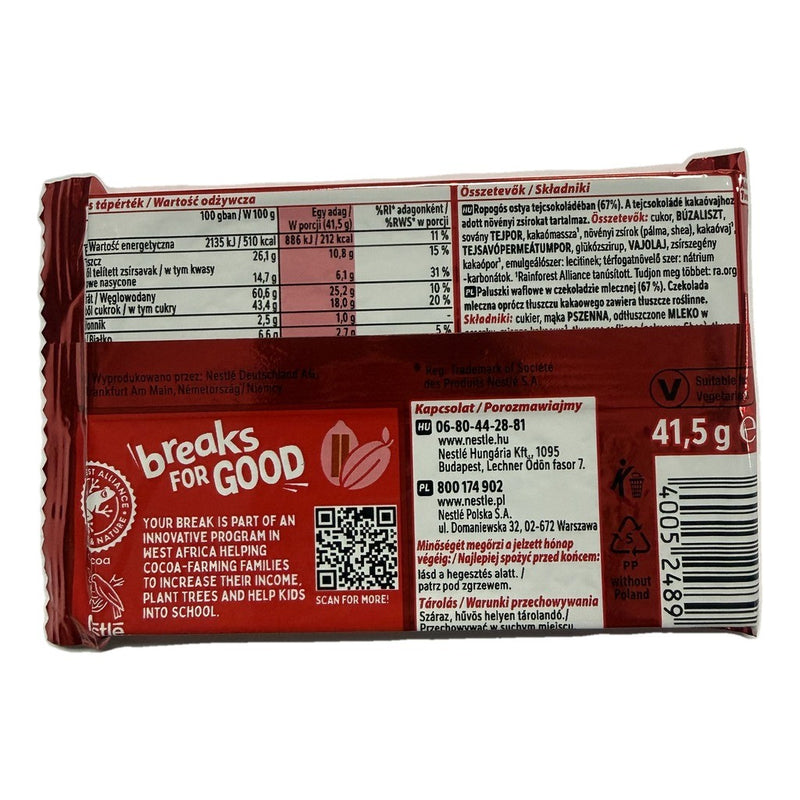 Nestlé KitKat 4 Finger Milk Chocolate Wafer 41.5g (1.5oz) | HE gallery 40052489 #2