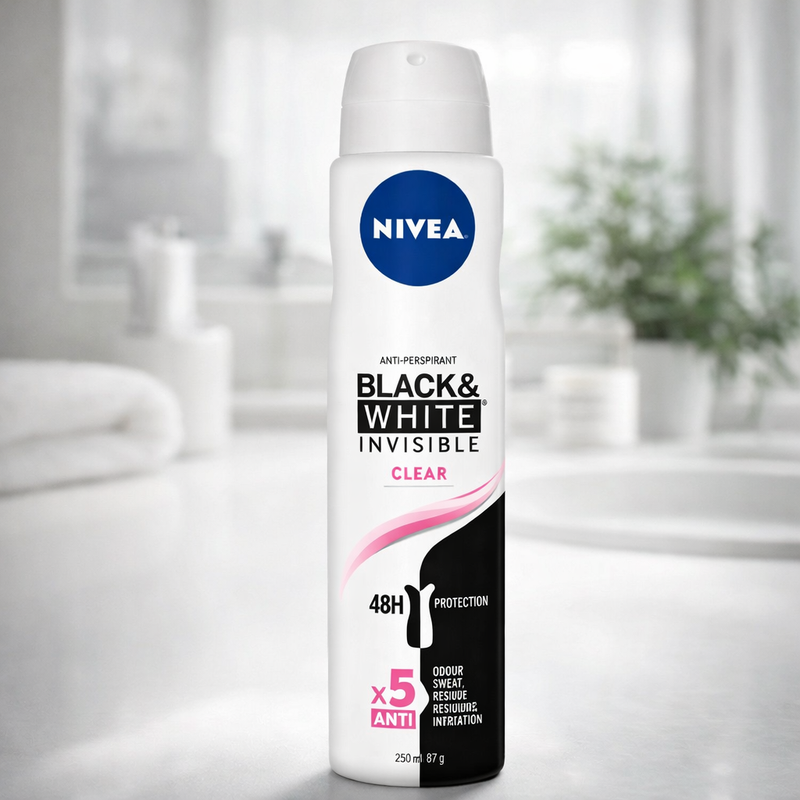 Nivea Black & White Invisible Clear Antiperspirant Spray 150 ml