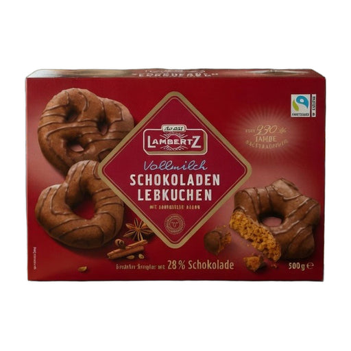 Lambertz Vollmilch Schokoladen Lebkuchen mit Zartbitter-Dekor 500 g | Hamilton Euromarket