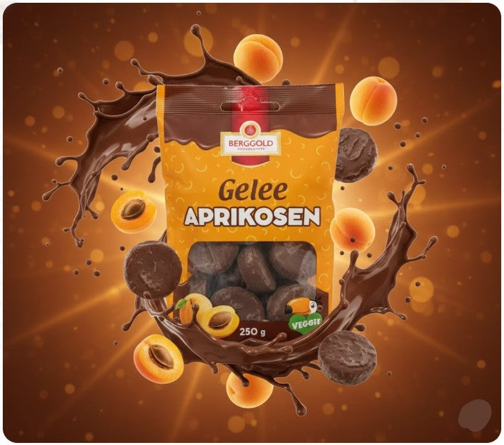 Berggold Gelee Aprikosen Apricot Jelly in Dark Chocolate 250 g