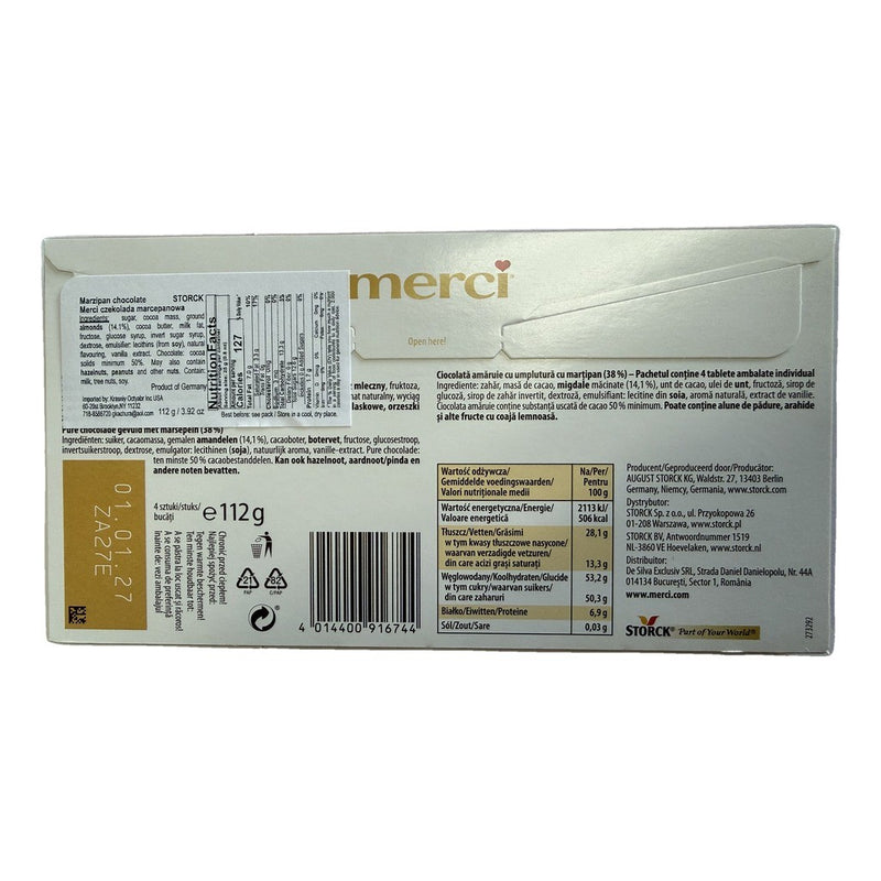 Merci Fine Marzipan Chocolate Bars 112g (4oz) | HE gallery 4014400916744 #2