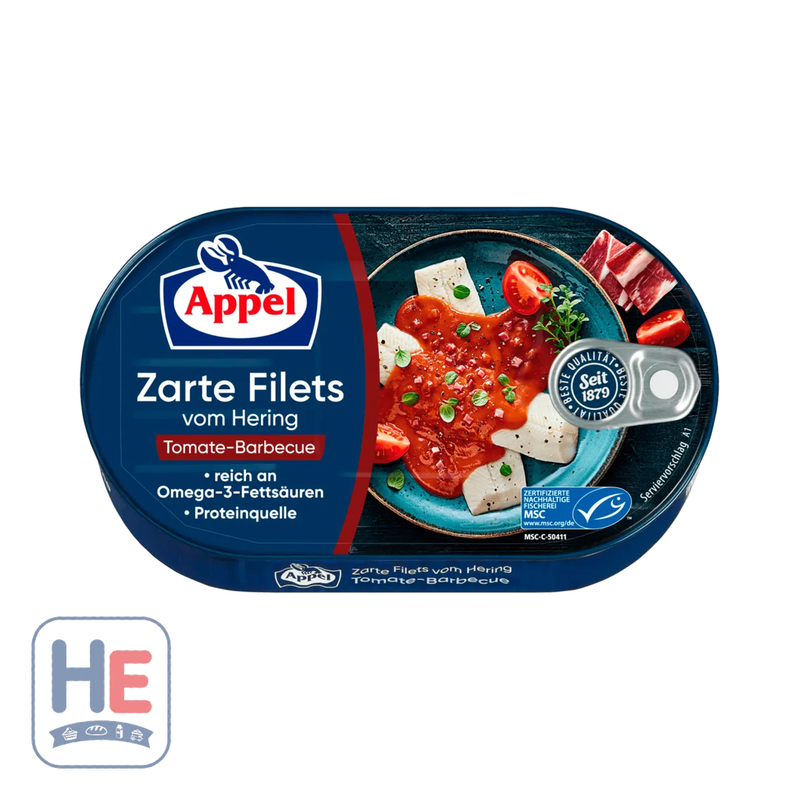 Appel Tender Herring Fillets in Tomato-Barbecue Sauce 200g (7.1oz) | HE hero 4020500920154
