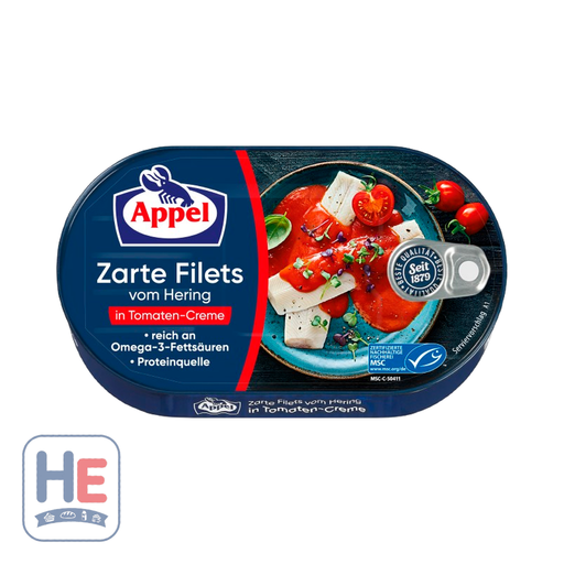 Appel Herring Fillets in Tomato Cream Sauce 200g (7.1oz) | HE hero 4020500922011