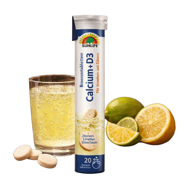 Sunlife Calcium + Vitamin D3 Effervescent Tablets 80 g (20 Tabs) | Hamilton Euromarket