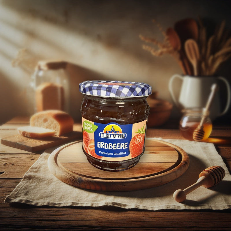 Mühlhäuser Strawberry Jam 450g — authentic pantry from Germany | Hamilton Euromarket