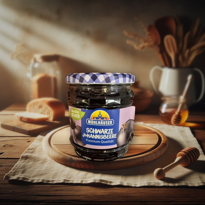 Mühlhäuser Blackcurrant Jam 450g — authentic pantry from Germany | Hamilton Euromarket