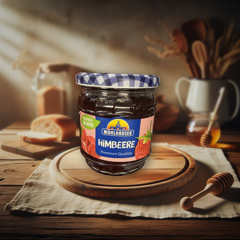 Mühlhäuser Raspberry Jam 450g — authentic pantry from Germany | Hamilton Euromarket
