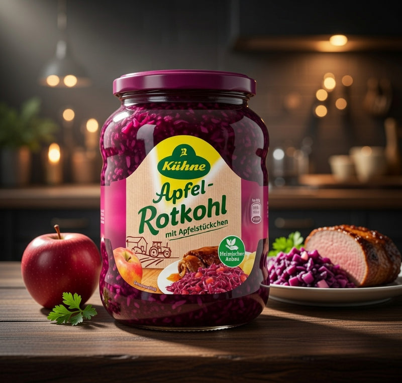 Kuhne Apfel Rotkohl mit Apfelstuckchen 720 ml