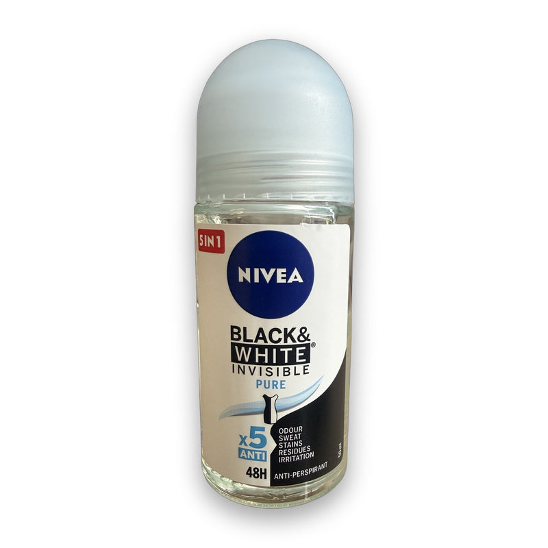 Nivea Black & White Invisible Pure Anti-Perspirant Roll-On 50ml